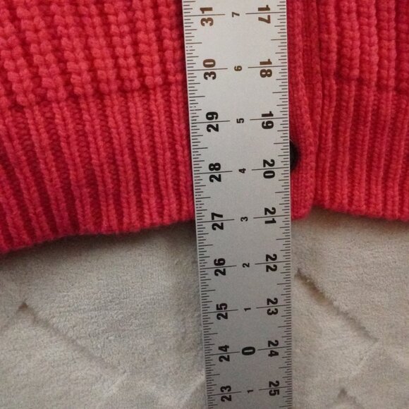 Frame Oversized Chunky Knit Cardigan Sweater Womens Extra Large Pink 100% Wool - Picture 7 of 10